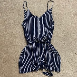 Baby and white striped romper